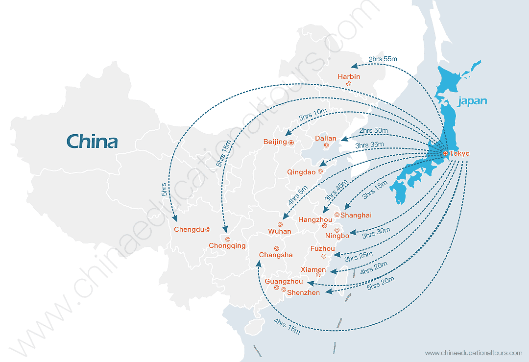 Flights from Japan to China