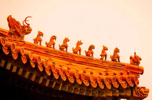 Dragons on the roof of the Forbidden City