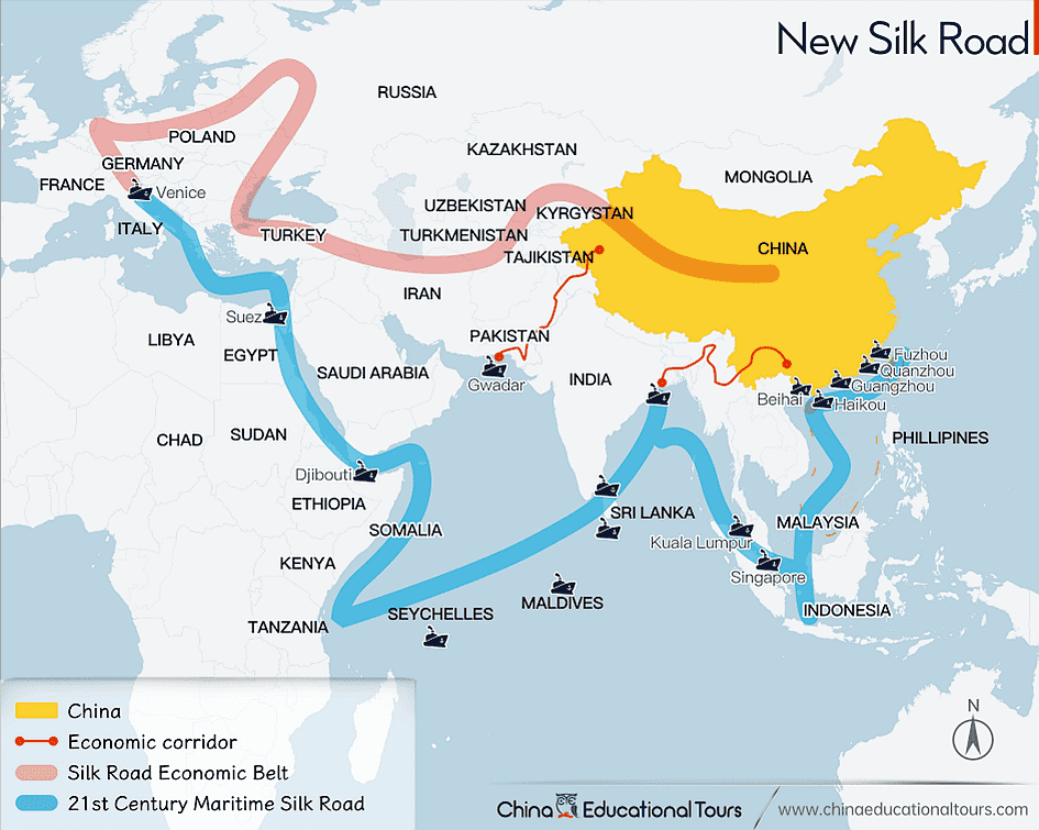 Map of New Silk Road