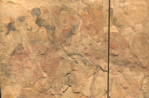 A section of the mural from the tomb of Lou Rui