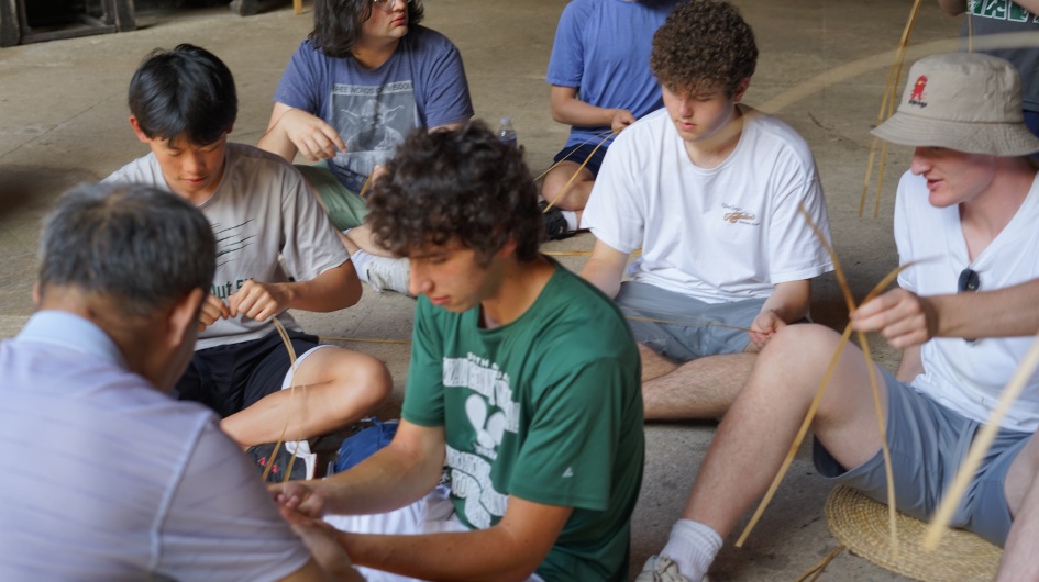 Students Learning Bamboo Weaving
