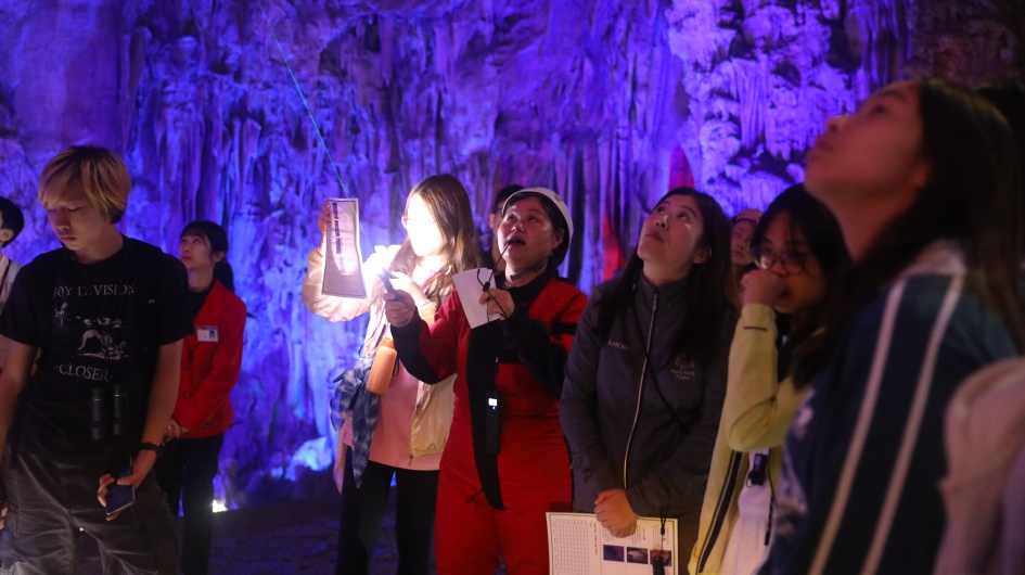 Students Listening to Dr. Shen Explain Karst