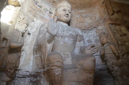The gaint Buddha statues of Yungang Grottoes