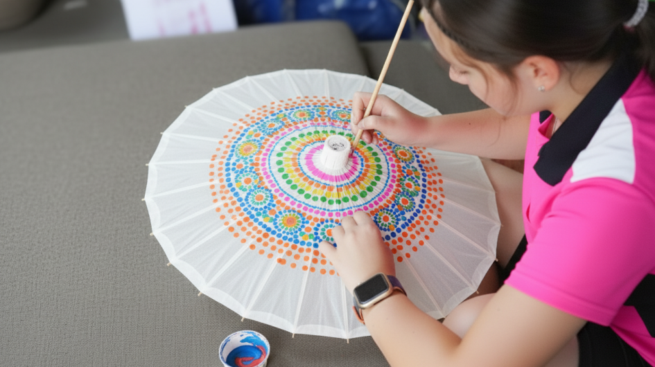Experience hand-painted paper umbrella making
